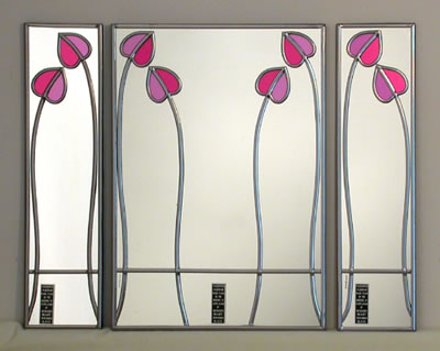 3 mirror set pink & Mauve (triptych